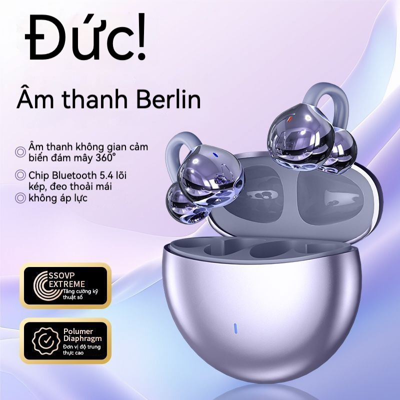 57dafaff22e4476f8840b3e9014447f9 Berlin Voice 2025 Tai nghe Bluetooth dẫn truyền xương mới không dây kẹp tai giá trị cao thể thao chạy bộ chất lượng âm thanh cao - Ảnh 1