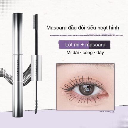 Mascara ống đen Judydoll, dài ba chiều, dài tự nhiên, cuộn tròn màu nâu, thanh nhỏ, thưa nữ - Mascara hai đầu