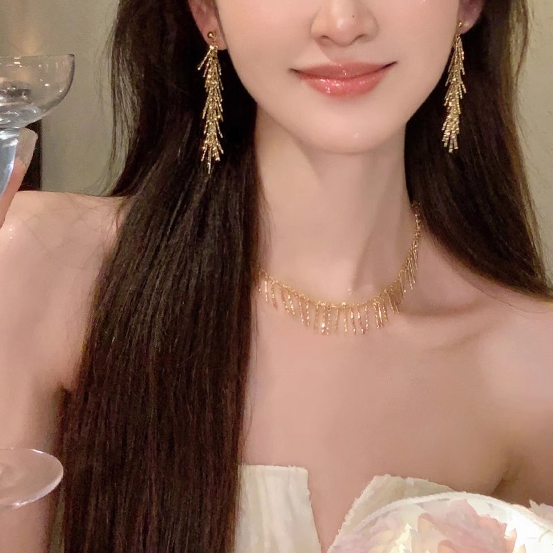 O1CN010Ltden2KtjBy3ooDB_2580729615-0-cib Hoa tai tai Tai lúa mì tua rua dài lấp lánh cho nữ sang trọng nhẹ nhàng sang trọng nhỏ cao cấp thời trang khí chất bán buôn hoa tai - Ảnh 1