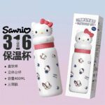 Cốc giữ nhiệt giá trị cao Sanrio hellokitty cốc dễ thương cho bé gái Cốc ống hút trẻ em bằng thép không gỉ 316