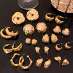 Hoa tai hình học phong cách lạnh lùng Cá Nhân Kiểu Hot xuyên biên giới Âu Mỹ hoa tai đinh tán CCB khí chất dễ phối đơn giản cho nữ