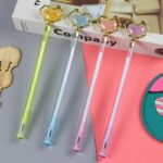 Bút Gel pha lê tình yêu sáng tạo ins bút nước Trái Tim Thiếu Nữ giá trị cao bút chữ ký văn phòng văn phòng học sinh Dễ thương
