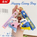 Mặt Dây chuyền móc khóa hoạt hình hình gấu ROCK nguyên bản cho nữ dễ thương Gấu ba chiều Búp Bê Móc chìa khóa xe hơi trang trí túi sách