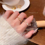 Nhẫn Zircon đơn giản cao cấp sang trọng, Nhẫn Ngón Tay Ăn kiêng có thể điều chỉnh hở miệng phong cách thơm khí chất dễ phối cho nữ