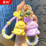 Móc khóa hoạt hình khủng long nhỏ sáng tạo, đồ trang trí cặp sách học sinh búp bê dễ thương cho nữ, đồ treo móc khóa xe hơi tinh tế