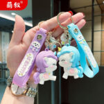 Móc chìa khóa búp bê nhựa mềm hoạt hình sáng tạo cho nữ Móc chìa khóa xe hơi Kỳ Lân dễ thương Quà Tặng Mặt dây chuyền nhỏ