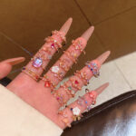 Nhẫn hoa Zircon tươi mới tinh tế phong cách Hàn Quốc Nhẫn Ngón Tay Ăn kiêng có thể điều chỉnh hở cho nữ Nhẫn tình yêu khí chất phù hợp