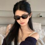 Kính râm mới xuyên biên giới Retro che nắng chụp ảnh đường phố nữ nổi tiếng trên mạng Kính râm cùng kiểu dáng nhỏ Tik Tok Hot Girl Kính râm