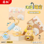 Móc chìa khóa hoạt hình thú cưng dễ thương nguyên bản, móc chìa khóa cặp đôi búp bê ba chiều dễ thương, quà tặng Mặt dây chuyền cặp sách tinh tế