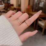 Bộ hai chiếc nhẫn tráng men nhỏ giọt hai lớp cho nữ đeo nhẫn ngón trỏ có thể điều chỉnh độ mở nhỏ lẻ sang trọng sành điệu Instagram bán buôn