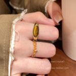 Nhẫn Đá Mắt Hổ Maillard cổ điển cao cấp thích hợp, Bán Buôn Nhẫn ngón trỏ hở cùng kiểu nữ nổi tiếng trên mạng