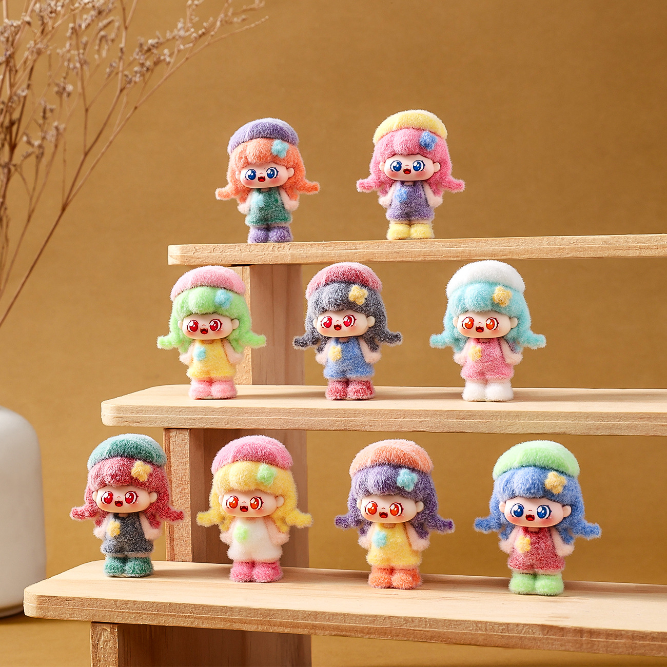 O1CN018mkGHw2BkixYUvJaC_2210259538377-0-cib Nguyên bản đàn Bím Tóc ngọt ngào dễ thương búp bê tự làm phụ kiện trang sức để bàn dễ thương đồ trang trí nhỏ bán buôn - Ảnh 1