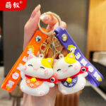 Móc khóa mèo may mắn dễ thương Móc Chìa Khóa Ô Tô Mặt dây chuyền nhỏ hoạt hình Móc Chìa Khóa cặp sách phụ kiện quà tặng nhỏ bán buôn