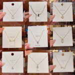 抖音爆款爱心项链女轻奢小众微镶锆石项链锁骨链百搭气质颈链批发