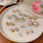 Hoa tai ngọc trai quý phái sang trọng Kim bạc S925 hoa tai ngọc trai khí chất dễ phối nữ trang sức tai thiết kế cao cấp