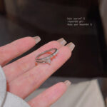 Nhẫn tình yêu Zircon hai lớp cảm giác thiết kế cao cấp sành điệu Instagram Nhẫn ngọc trai ngón trỏ