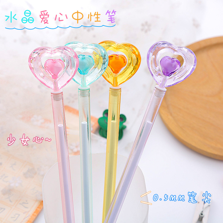 O1CN01CjRAmN291GLwYJMFr_2838378007-0-cib Bút Gel Tình yêu pha lê sáng tạo bút nước văn phòng phẩm đáng yêu bút nước học sinh gậy thần tiên bút ký văn phòng giá trị cao ins - Ảnh 1