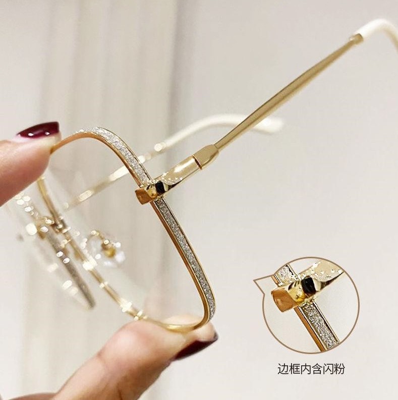 O1CN01Fm5Yiv1NyFd29aeWQ_2215924081638-0-cib Kính chống ánh sáng xanh gọng lớn kính nữ có độ kính sinh viên Gương phẳng gọng kim loại nổi tiếng Mạng mặt to tôn dáng gầy - Ảnh 1