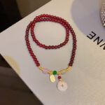 韩国新款高级设计感一款两戴平安扣项链手链女网红同款锁骨链批发