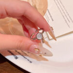 Nhẫn Opal khí chất Ngọt Ngào Phong Cách Hàn Quốc Nhẫn Ngón Tay Ăn kiêng có thể điều chỉnh hở nhẫn cùng kiểu nổi tiếng trên mạng dễ phối đơn giản