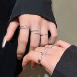 Sang trọng nhẹ nhàng, nhỏ, siêu Flash Zircon, bộ ba mảnh, Nhẫn đơn giản, phụ nữ, tính khí kết hợp, có thể điều chỉnh mở, Bán Buôn Nhẫn ăn kiêng