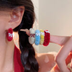 Bông tai nơ bướm mẫu thu đông ngọt ngào đáng yêu Bông tai bông tai vòng tròn lớn khí chất dễ phối thời trang nữ hàn quốc