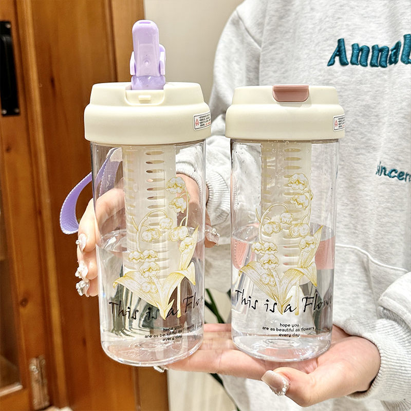 O1CN01J0NQVM1Zs5q4r0NBB_2215924603249-0-cib Cốc nhựa tách nước trà hoa chuông dung tích lớn Cốc nước mẫu mới 2024 cho nữ Cốc ống hút cầm tay có thể lọc trà có giá trị cao - Ảnh 1