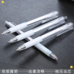 Bút Gel bấm gió không in đơn giản trong suốt 0,5mm màu đen văn phòng văn phòng văn phòng nảy bút nước bấm bút ký