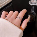 Nhẫn Zircon bướm cùng kiểu hot trên mạng nữ sang trọng nhẹ thiết kế cao cấp thích hợp thời trang Nhẫn phụ kiện bán buôn