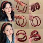 Hoa tai đỏ Ancora mẫu thu đông năm 2025 nữ cá tính khoe Hoa tai hình học dễ phối khí chất bông tai vòng tròn lớn