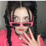 Kính râm thời trang chữ cái màu hồng hình chữ nhật phong cách hip hop HOT GIRL Kính râm Nữ Tik trực tiếp bán buôn