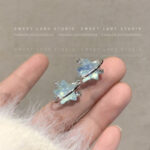 Bông Tai Ngôi Sao khí chất siêu tiên nữ kim bạc S925 tai ngôi sao năm cánh màu gradient cảm giác sang trọng nhỏ cao cấp