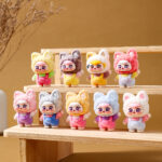 Mengxu đổ đàn mèo ngọt ngào Lê lê dễ thương búp bê diy Móc Khóa Mặt dây chuyền đồ trang trí để bàn hộp mù Bán buôn túi mù