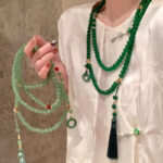 Phong cách Trung Quốc mới phong cách Trung Quốc giả Chalcedony Chuỗi vòng cổ tua rua phong cách cổ xưa xếp chồng lên nhau chuỗi Áo len chuỗi trang sức Hán phục