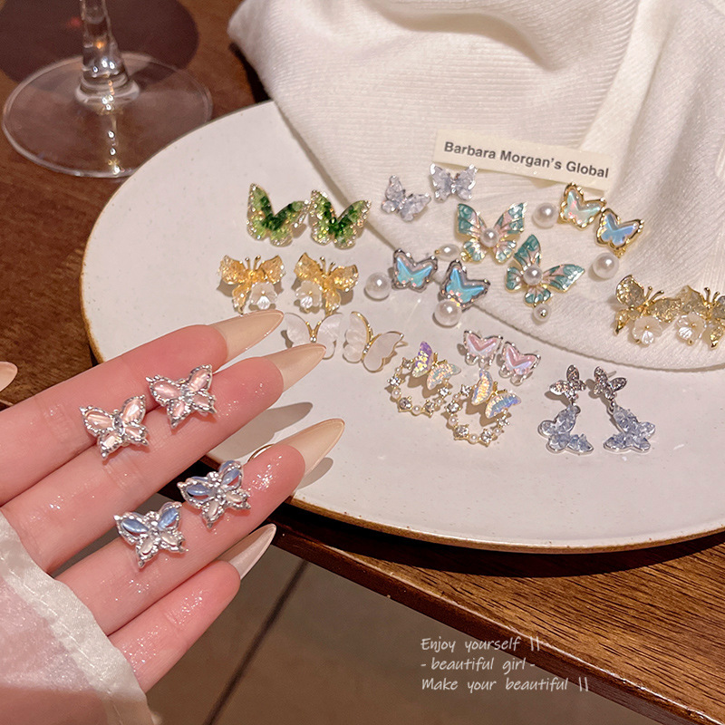 O1CN01NpuccY2Ktj9l3nZJs_2580729615-0-cib Bông tai bướm pha lê siêu Cổ Tích phong cách Hàn Quốc bán buôn Bông tai ngọc trai khí chất phù hợp cho phụ nữ cao cấp Thiểu Số - Ảnh 1