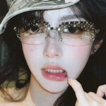 Kính râm kim cương hot girl thời trang xuyên biên giới Douyin Âu Mỹ hip-hop cá tính Kính râm thời trang cao cấp