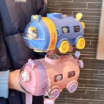 Cốc nước cho trẻ em Cốc ống hút tàu ngầm hoạt hình mùa hè cho bé trai bé gái đi học mẫu giáo chuyên dụng cho xe hơi