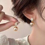 Hoa tai mặt dây chuyền ngọc trai cao cấp sang trọng nhẹ Hoa tai hình học Zircon siêu nhỏ tinh xảo cho nữ trang sức hoa tai nổi tiếng trên mạng