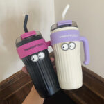 Cốc Giữ Nhiệt Kiểu Mỹ pha trà cốc cà phê Inox 316 có ống hút tay cầm cốc nước dung tích lớn Big Mac