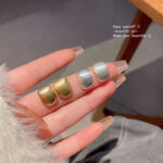 Bông tai hạt đậu cao cấp chải bóng Kim bạc S925 Bông Tai Bông tai hạt đậu mờ phong cách lạnh kiểu Pháp nữ