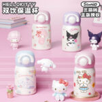 Cốc giữ nhiệt hoạt hình Sanrio cốc nước có giá trị cao cho bé gái Hellowkitty dễ thương Cốc ống hút cầm tay trẻ em