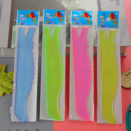 Thước vẽ trong suốt hình động vật màu kẹo thước đo 15cm văn phòng học sinh thước đo hoạt hình trẻ em đo Vẽ Tranh thước