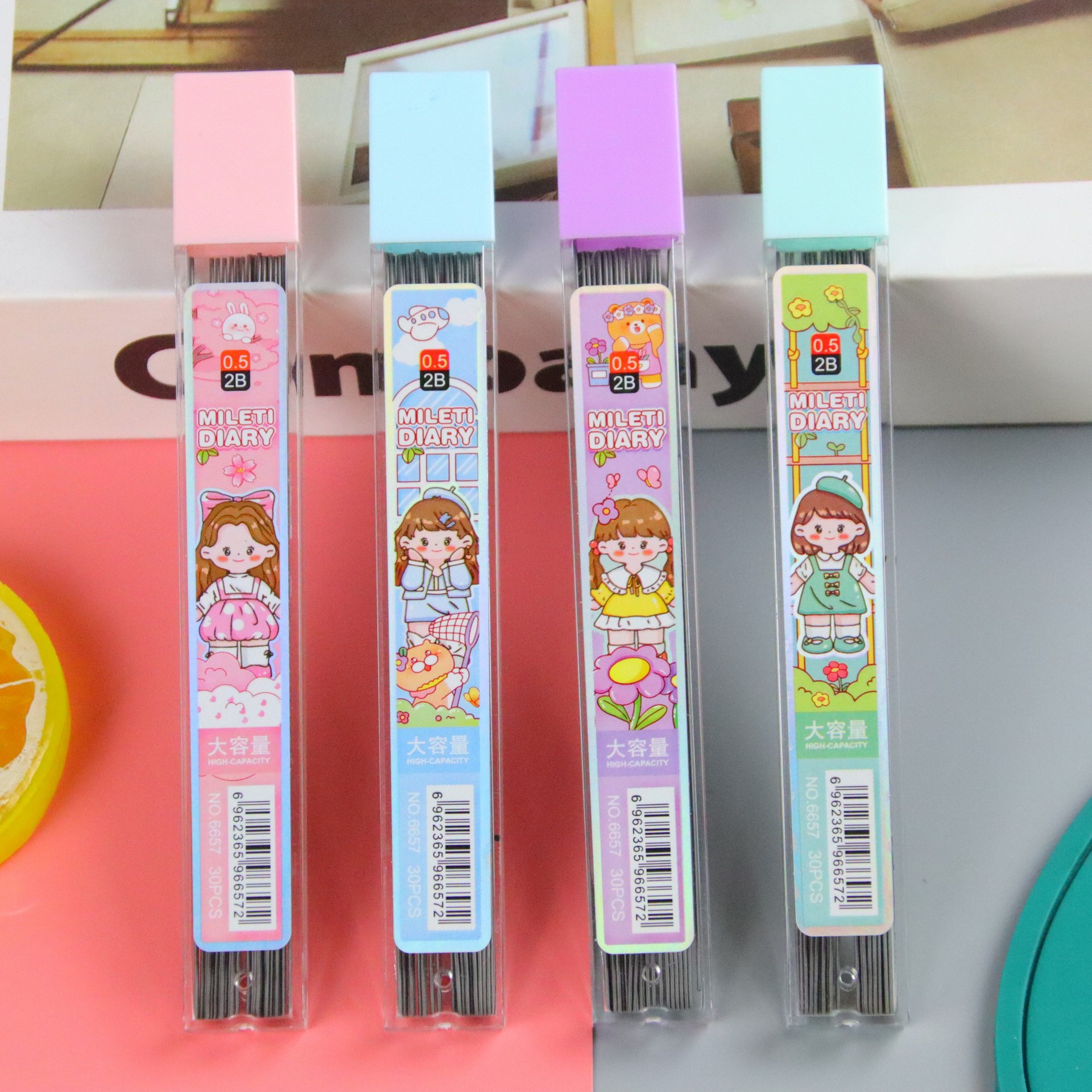 O1CN01R6vIzd291GBRRpzan_2838378007-0-cib Giá trị cao Cô Gái Trái Tim tự động lõi bút chì di động Phụ Kiện Lõi thay lõi bút chì nhựa 0,5mm2b bán buôn văn phòng phẩm - Ảnh 1