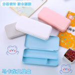 Hộp văn phòng phẩm Macaron đơn giản Sáng tạo hộp bút học sinh chống thấm nước nhám không in ngăn ngăn dung tích lớn Instagram