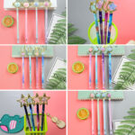 Bút Gel đầu pha lê sáng tạo, bút vẽ mặt nạ hoa có giá trị cao hoạt hình, văn phòng phẩm dễ thương, dụng cụ viết cho học sinh, bút nước