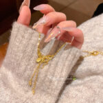 新中式中古风小蛇蝴蝶项链女轻奢小众高级感长款流苏锁骨链颈链