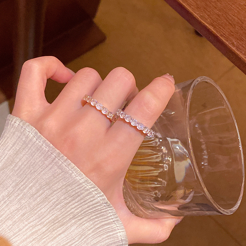 O1CN01TEy0gz2KtjEpBklcS_2580729615-0-cib Sang trọng nhẹ nhàng, hàng kim cương tinh tế, Nhẫn Zircon, mẫu cổ điển, Nhẫn ăn kiêng có thể điều chỉnh mở, Bán Buôn Nhẫn trên mạng - Ảnh 1