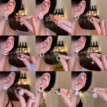 Hoa tai Zircon siêu nhỏ tinh xảo kim bạc S925 mẫu công nghiệp nặng Hoa tai nữ trang sức hoa tai nổi tiếng trên mạng