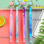 Bút Gel Quả địa cầu pha lê sáng tạo, Bút tạo kiểu màng hoa văn bản vui nhộn, văn phòng phẩm dễ thương, bút nước học sinh