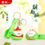 Lễ hội THUYỀN RỒNG sáng tạo trong một lần rơi, móc khóa bánh bao cao, búp bê, bánh bao gạo dễ thương, Mặt dây chuyền nhỏ, mặt dây chuyền cặp sách, Bán buôn quà tặng nhỏ